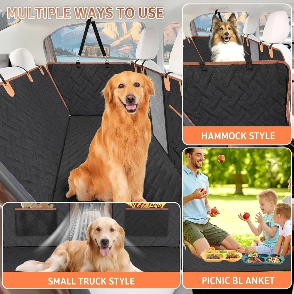Ormmor‎ Dog Car Seat Cover Hard Bottom Extender Waterproof SUV Truck Black